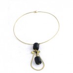 Brass Beaded Pendant Choker